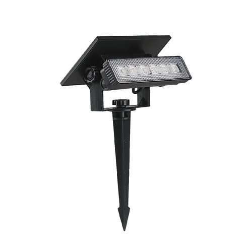 0,9W VT-41009 LED veggmontert lampe - Mini, spiss solcelle, 2-i-1, 3000K, svart, IP65