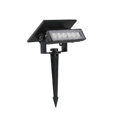 0,9W Solara Mini 2-i-1 hagelampe - Sort, IP65, varm hvit, vegglampe og spyd, solcelle