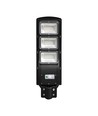 12W solcelle LED gatelampe - 1200lm, IP65, 6000K, sort, inkl. solcellepanel og batteri