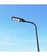 12W solcelle LED gatelampe - 1200lm, IP65, 6000K, sort, inkl. solcellepanel og batteri