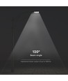 12W solcelle LED gatelampe - 1200lm, IP65, 6000K, sort, inkl. solcellepanel og batteri