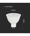 6W MR16 LED spot, 12V - Samsung LED chip, 3000K, 455lm