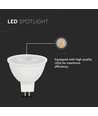 GU5.3 6,5W LED pære, 12V - MR16, Samsung LED chip, 38 grader, 3000K, erstatter 40W