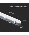 120cm 36W vanntett LED armatur med nødlys - IP65, 4320lm, 6500K, inkl. batteri, 120cm lengde