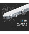 120cm 36W vanntett LED armatur med nødlys - IP65, 4320lm, 6500K, inkl. batteri, 120cm lengde