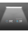 120 cm VT-120137S LED-armatur 36W - vanntett, med sensor, melkefarget deksel, rustfri stålklips, 4000K, 120 lm/W