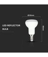 E14 4,8W R50 LED pære - Samsung LED chip, 470lm, erstatter 40W