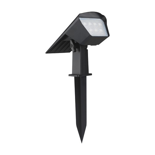 VT-10183 LED 1,3W - solcelledrevet, 2-i-1 spyd-/vegglampe, CCT 3-i-1, svart, IP65
