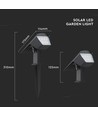 1,3W LED solcelle hagespot med spyd - CCT justerbar, IP65, solar hagelampe