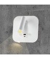 8W LED sengevegglampe med USB/PD lading - CREE chip, 3000K, hvit, inkl. lyskilde