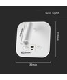 8W LED sengevegglampe med USB/PD lading - CREE chip, 3000K, hvit, inkl. lyskilde