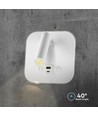 8W LED sengevegglampe med USB/PD lading - CREE chip, 3000K, hvit, inkl. lyskilde