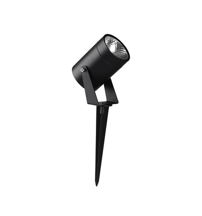 10W LED hagespot med spyd - IP65, sort aluminium, 40° lysvinkel, 880lm