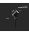 10W LED hagespot med spyd - IP65, sort aluminium, 40° lysvinkel, 880lm