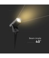 10W LED hagespot med spyd - IP65, sort aluminium, 40° lysvinkel, 880lm