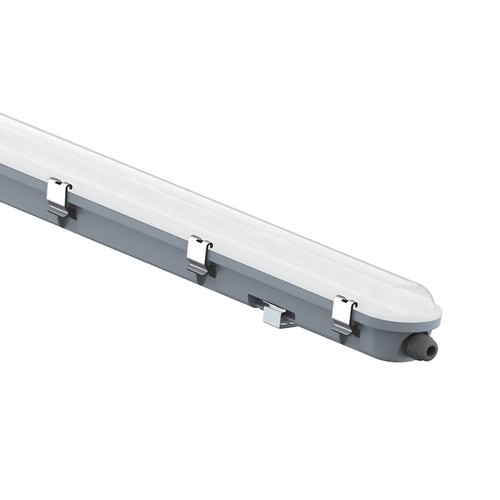 150cm 48W vanntett komplett LED armatur med sensor - 120lm/W, IP65, innebygd mikrobølge sensor, melkehvit cover