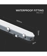 150cm 48W vanntett komplett LED armatur med sensor - 120lm/W, IP65, innebygd mikrobølge sensor, melkehvit cover