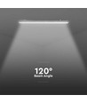 150 cm VT-150149S LED-armatur 48W - vanntett, med sensor, melkefarget deksel, rustfri stålklips, 6500K