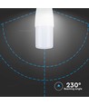 E14 7,5W LED pære - T37, Samsung LED chip, 660lm, 230° spredning