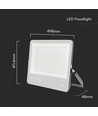300W LED lyskaster - 135lm/W, Cree chip, 6 års garanti, arbeidslampe, IP65 utendørs