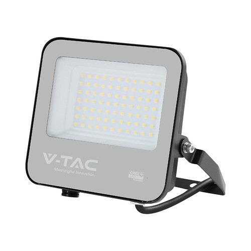 VT-4455 projektør 50W - LED, Cree-chip, 3000K, sort hus, grått glass, 135lm/W, 6 års garanti, IP65