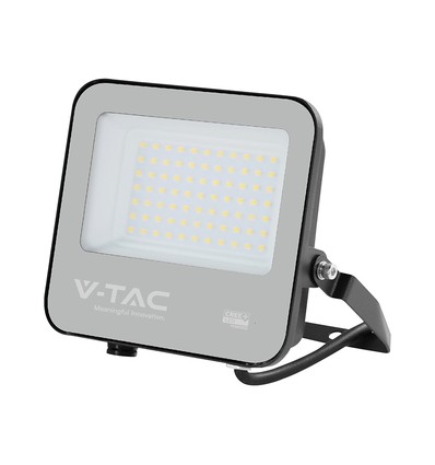 VT-4455 projektør 50W - LED, Cree-chip, 3000K, sort hus, grått glass, 135lm/W, 6 års garanti, IP65