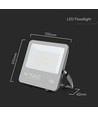 100W LED lyskaster - 135lm/W, Samsung LED chip, IP65, sort, utendørs