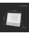200W LED lyskaster - 135lm/W, IP65, CREE, 6 års garanti, sort, utendørs