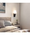 2W LED sengelampe / vegglampe med USB-lading - Sort, 3000K, CREE chip, IP20, moderne design