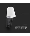 2W LED sengelampe / vegglampe med USB-lading - Sort, 3000K, CREE chip, IP20, moderne design