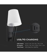 2W LED sengelampe / vegglampe med USB-lading - Sort, 3000K, CREE chip, IP20, moderne design