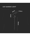 24V LED hagespot med spyd - 2W, IP65, sort, firkantet, utendørs, aluminium