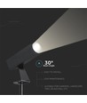 VT-10182 LED spydlampe 2W - aluminium 4000K svart hus IP65 firkantet