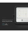 VT-104W LED projektør 100W - med solcellepanel, CCT: 7in1, sort hus, batteriindikator, IP65