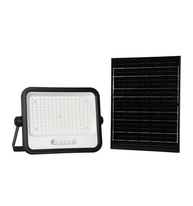 Vt-304w LED projektør 300W - med solcellepanel, CCT:7in1, svart hus, med batteriindikator, IP65