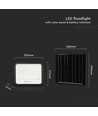 400W Solcelle LED lyskaster, 7-i-1 CCT - IP65, sort, LiFePO4 batteri, inkl. solpanel og batteriindikator