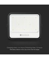 400W Solcelle LED lyskaster, 7-i-1 CCT - IP65, sort, LiFePO4 batteri, inkl. solpanel og batteriindikator