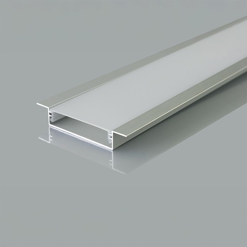 2000 mm VT-71002 monteringssett - med diffuser til LED-strip, innebygd, 40x10 mm, sølv