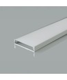 2m Alu profil til LED strips - 50x10 mm, sølv, matt deksel, for brede strips opptil 48mm