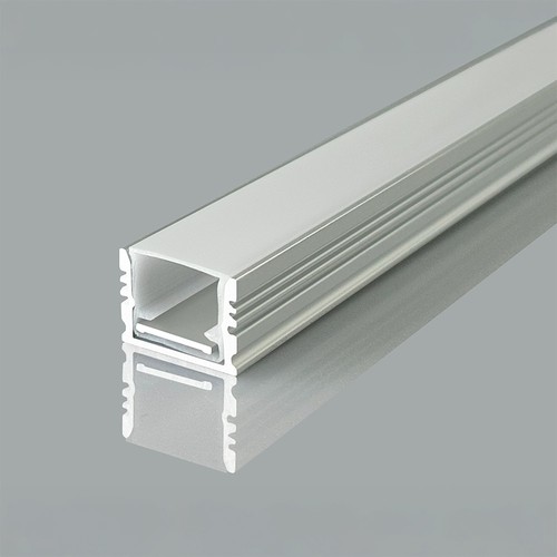 2m gulvprofil til LED strips - 17x14mm, inkl. deksel, utenpåliggende