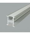 2m innfellingsprofil, aluminium - Inkl. deksel, for LED-strips opptil 14,1mm, sølv, IP20