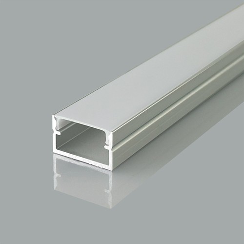 2000 mm VT-71008 monteringssett - med diffuser til LED-strip overflate, 17x10 mm, sølv