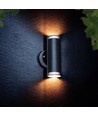 Dobbel vegglampe sort med opp/ned lys - Utendørs