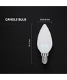 E14 4,5W LED kronelys - C37, 470lm, Samsung LED chip