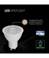 Vt-275 spotlight 4,5W GU10 - plast, Cree-chip, 6500K, 6 års garanti