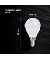 P45 VT-270 LED 6,5W E14 - plastpære, Cree-chip, 3000K, 6 års garanti