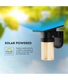 0,9W Solara LED vegglampe med solcelle - IP54, sort, 120lm, 3-i-1 CCT, inkl. fjernkontroll