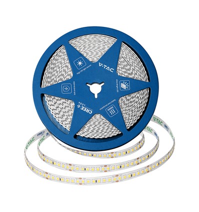 168 VT-2835 LED lyslist 12W/m - Cree chip, 4000K, IP20, 24V, 8mm dobbel PCB, 10m/rull, pris/m