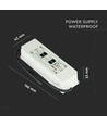 75W / 12V DC strømforsyning - 6A, IP67 vanntett, Slim design
