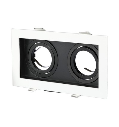 Vt-886 lampeholder GU10 - 2x, firkantet, hvit og svart